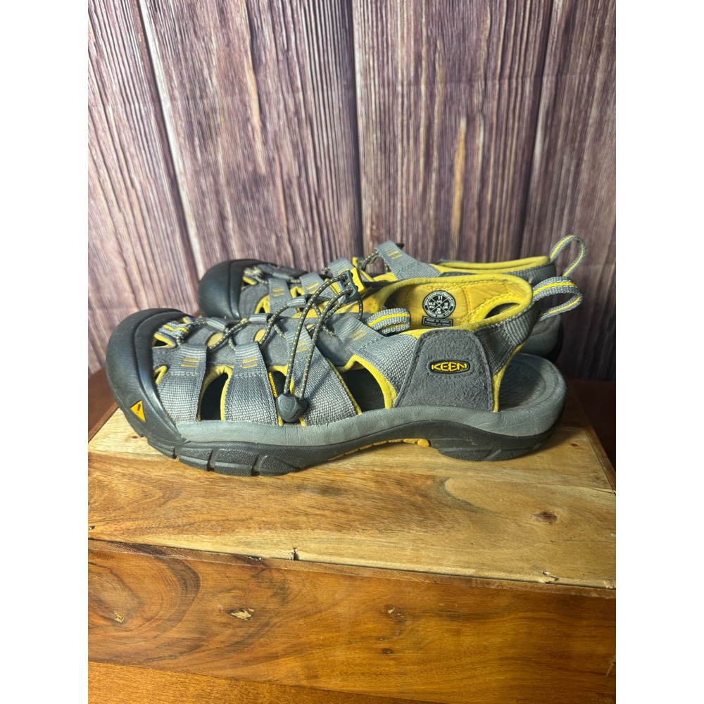 KEEN Newport H2 Sandals Mens 11 Gray Yellow Waterproof Hiking Sport Shoe